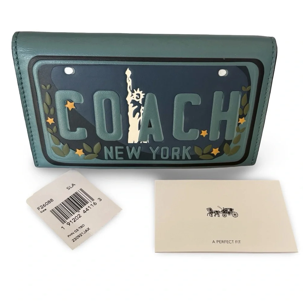 NWT Rare Coach NYC Ltd Ed License Plate Wallet Puffy Phone Case Clutch | F26088 - Picture 4 of 16